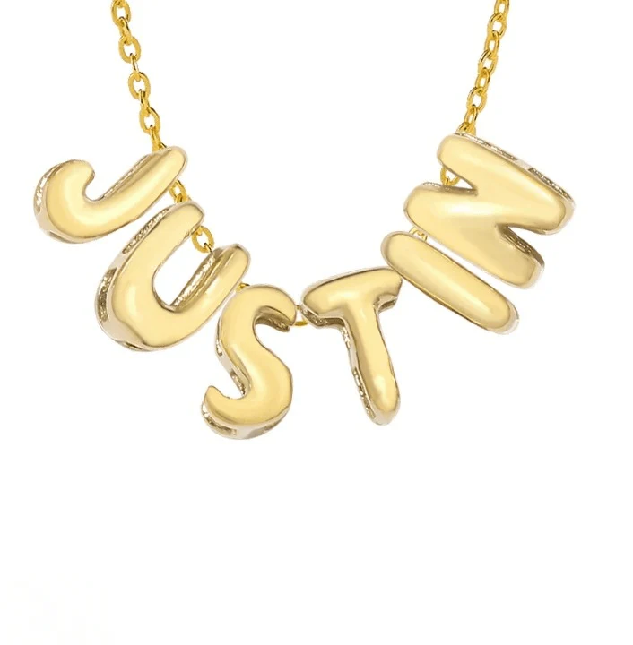 Custom Bubble Letter Name Necklace - Image 6