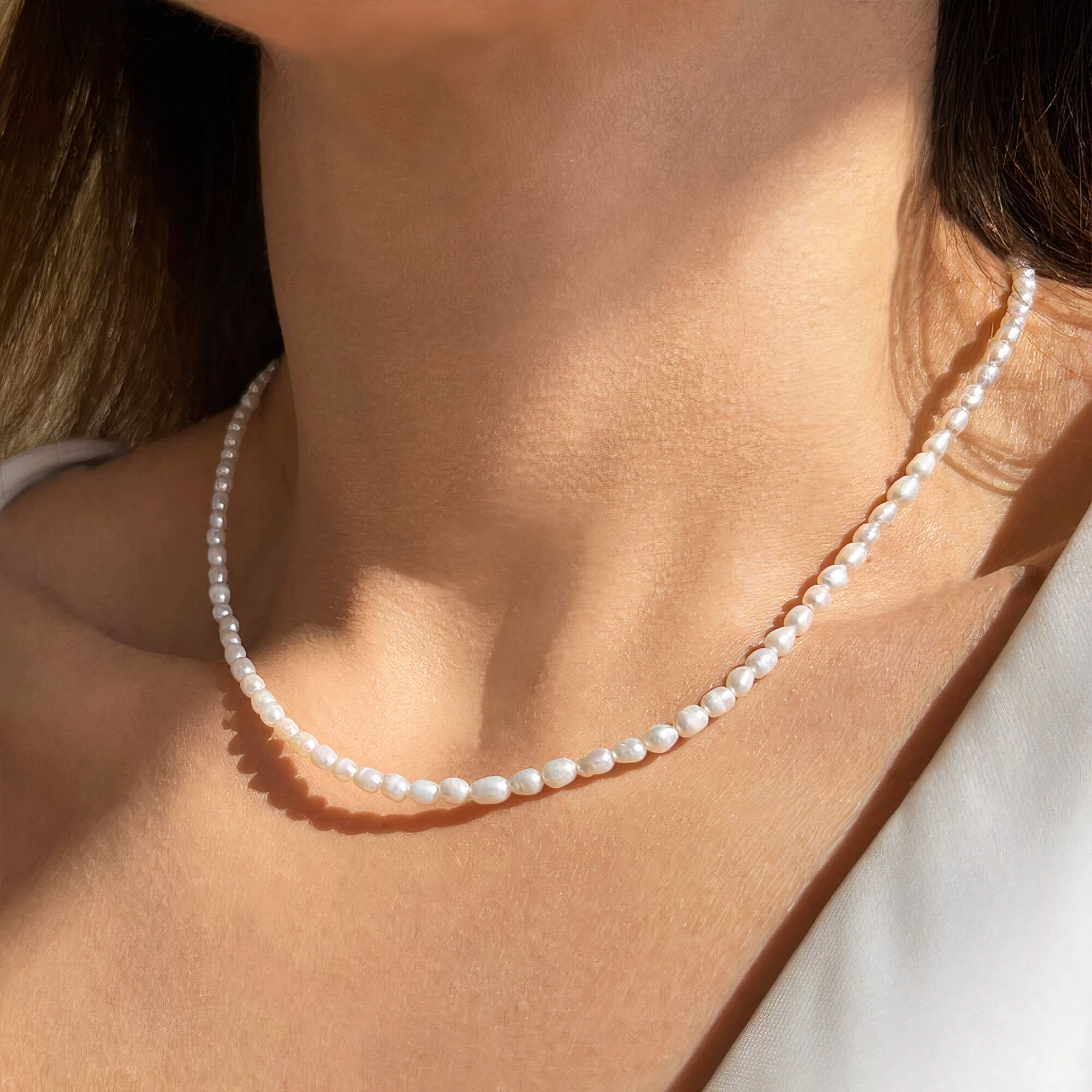 Dainty Full Pearl Necklace - Image 3