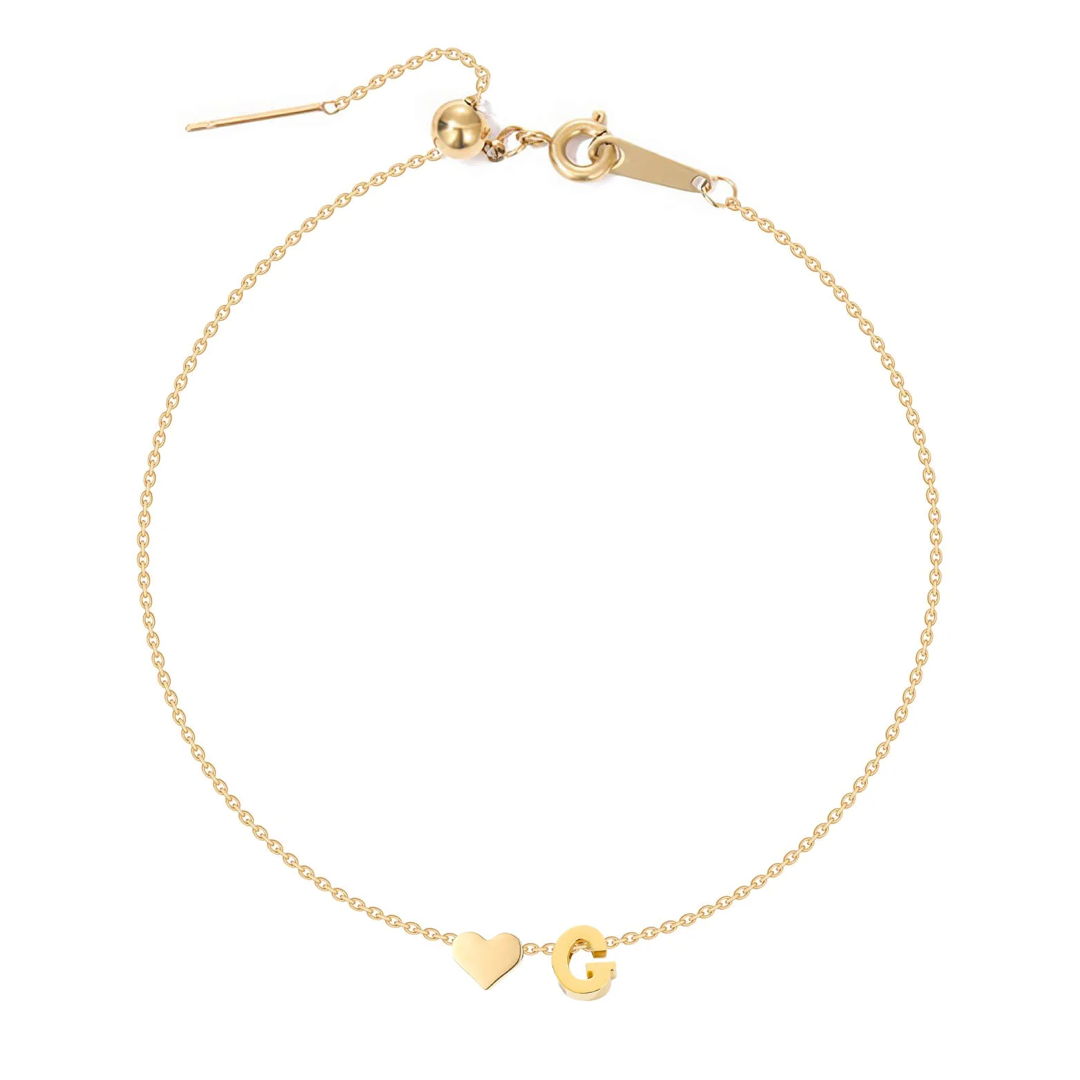 Dainty Initial Heart Bracelet - Image 10