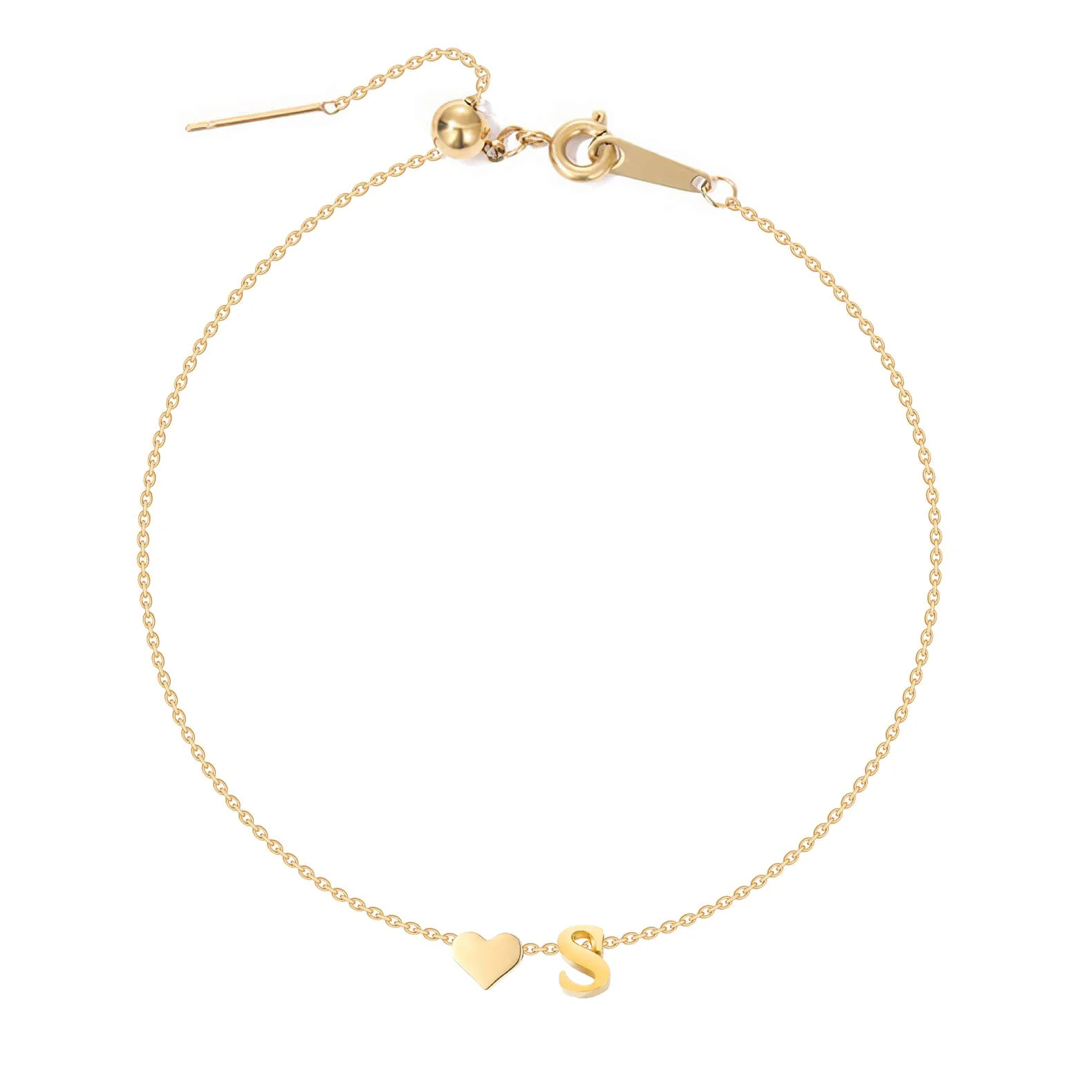 Dainty Initial Heart Bracelet - Image 22