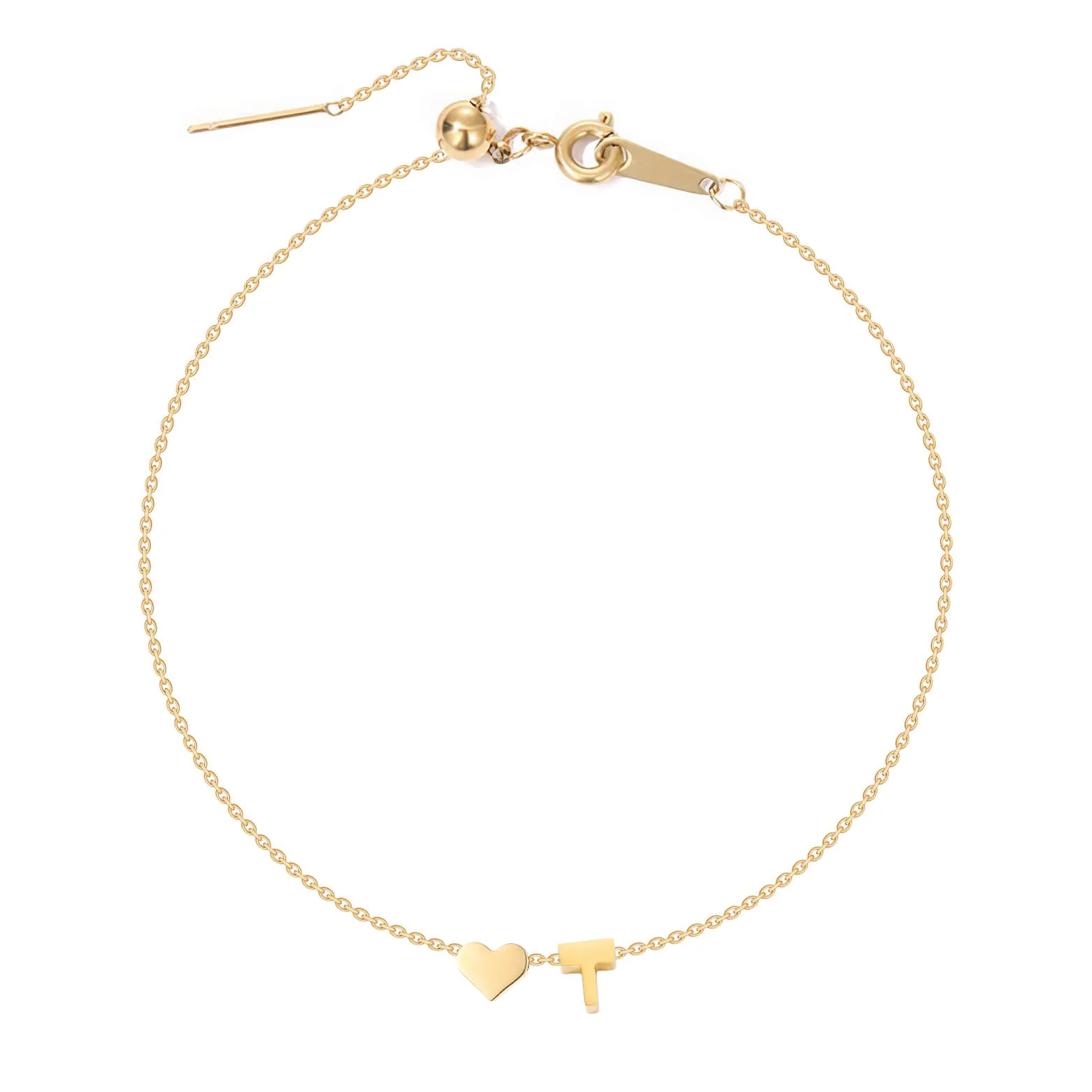 Dainty Initial Heart Bracelet - Image 23