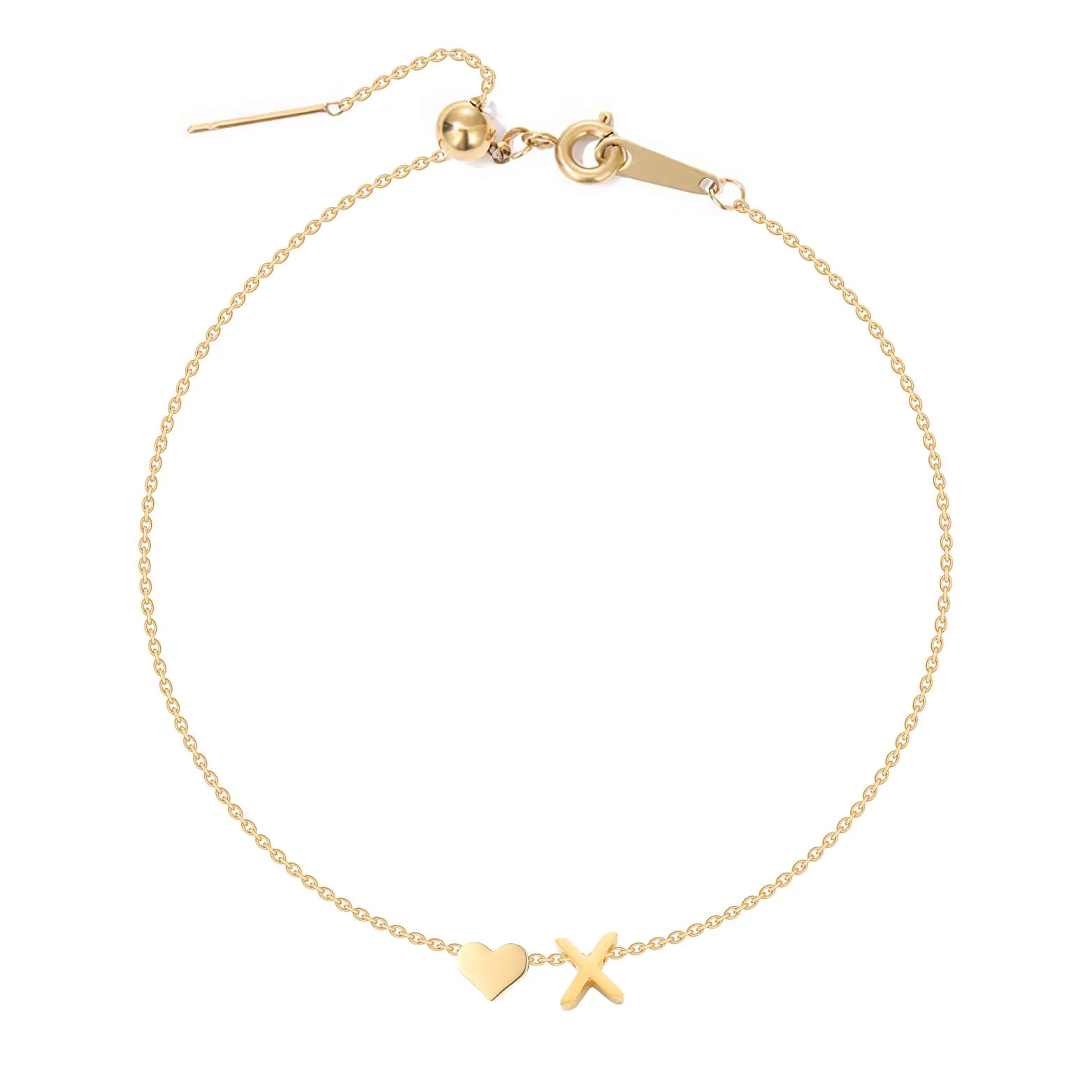 Dainty Initial Heart Bracelet - Image 27