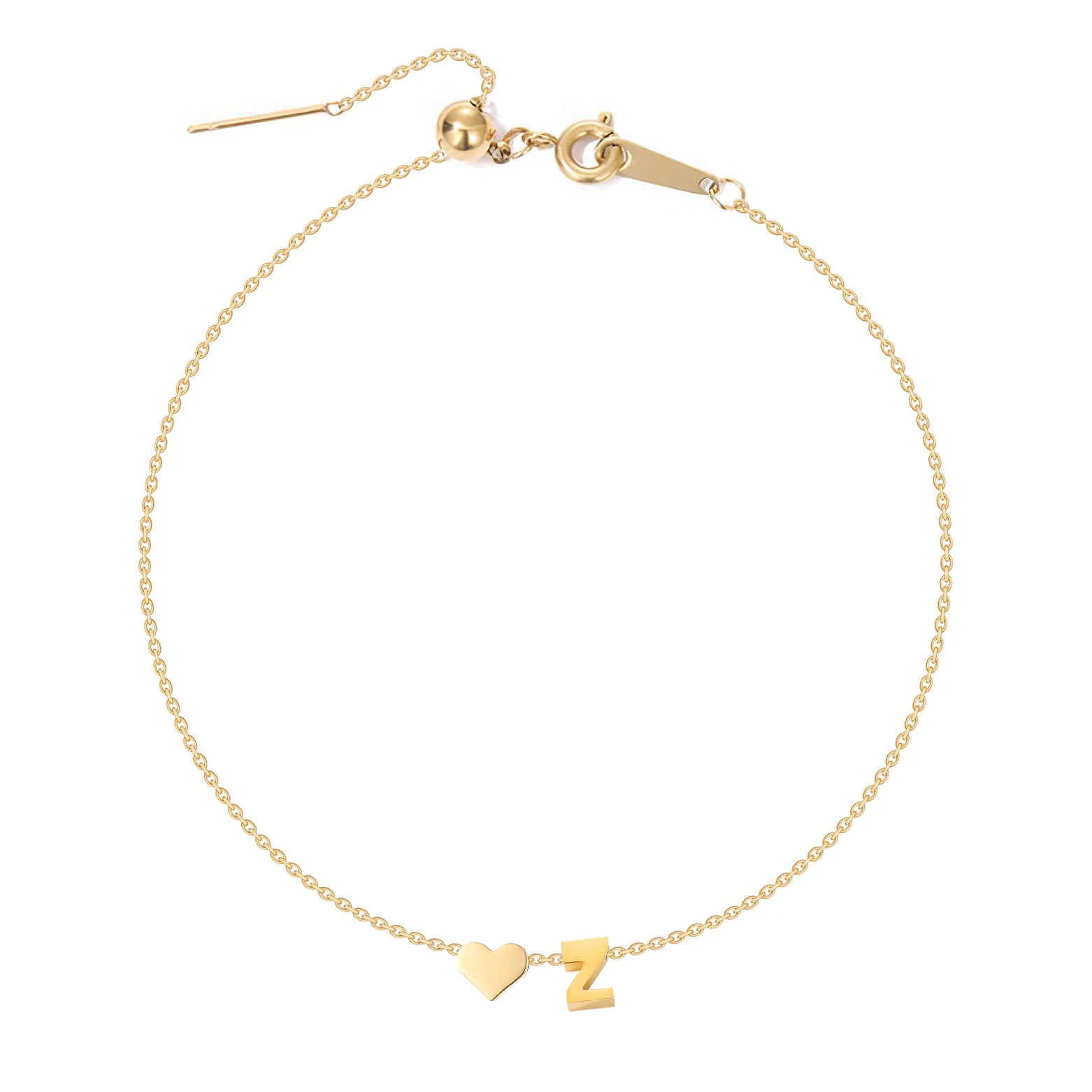 Dainty Initial Heart Bracelet - Image 29