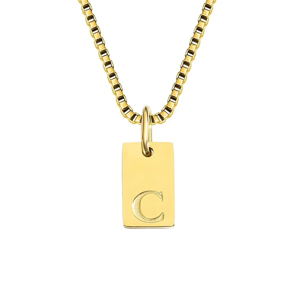 Dainty Initial Tag Necklace - Image 10