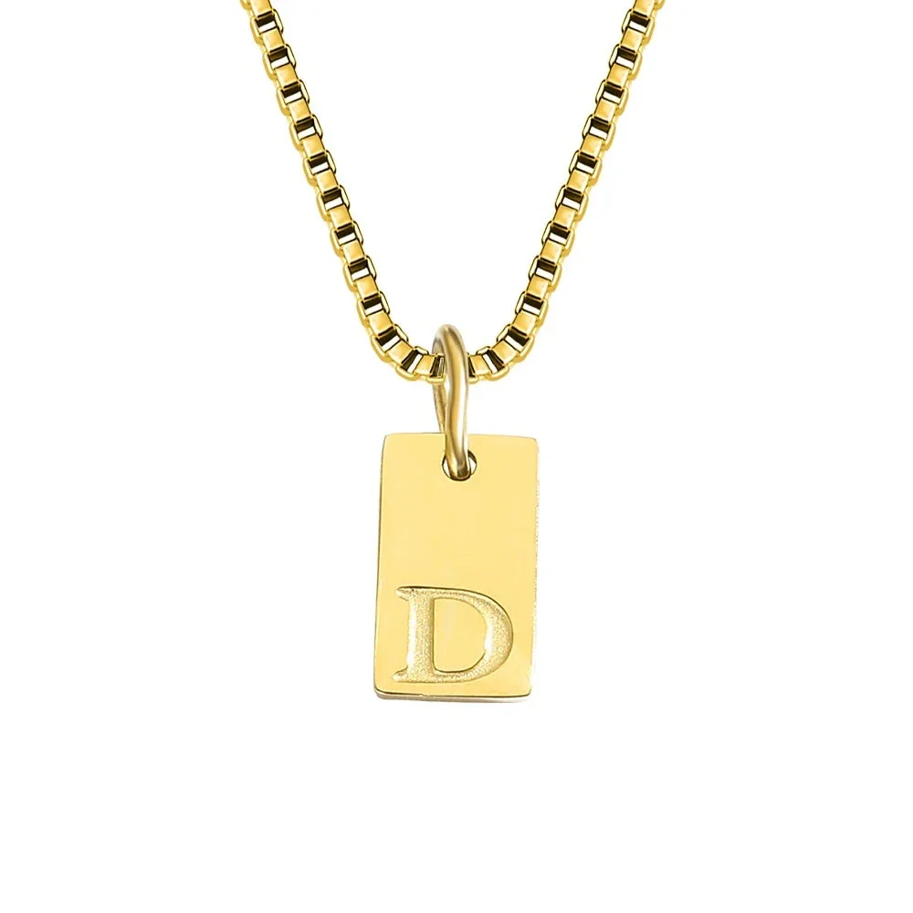 Dainty Initial Tag Necklace - Image 11