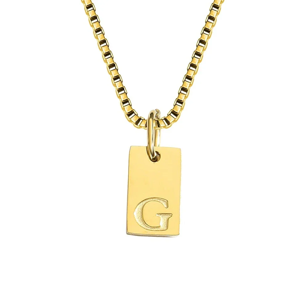 Dainty Initial Tag Necklace - Image 14