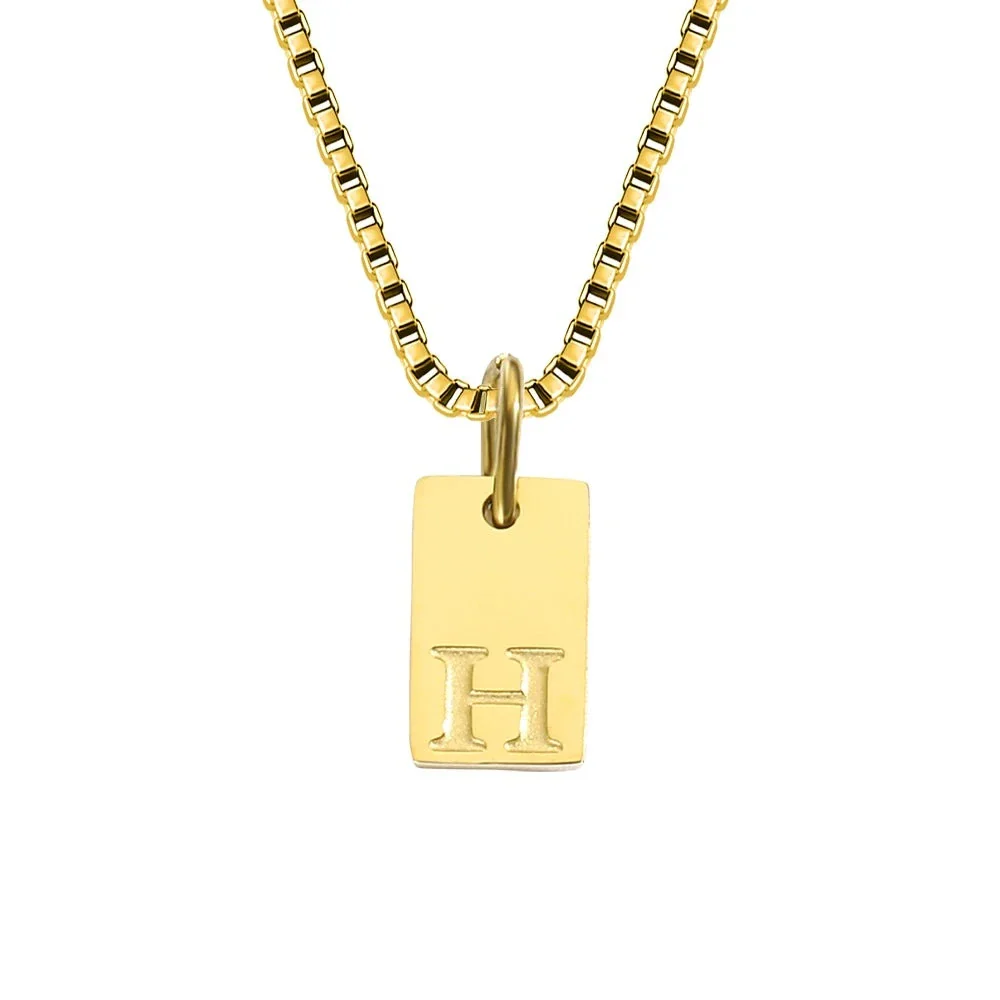 Dainty Initial Tag Necklace - Image 15
