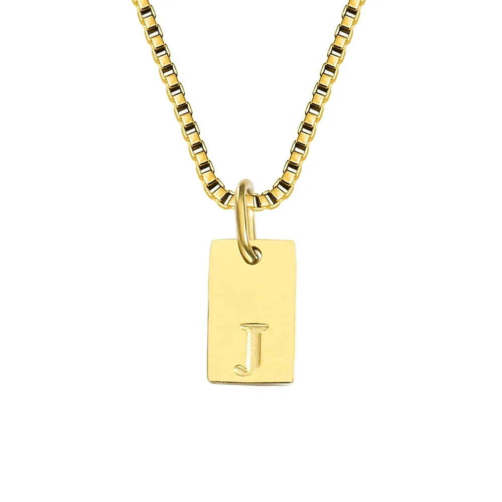Dainty Initial Tag Necklace - Image 17