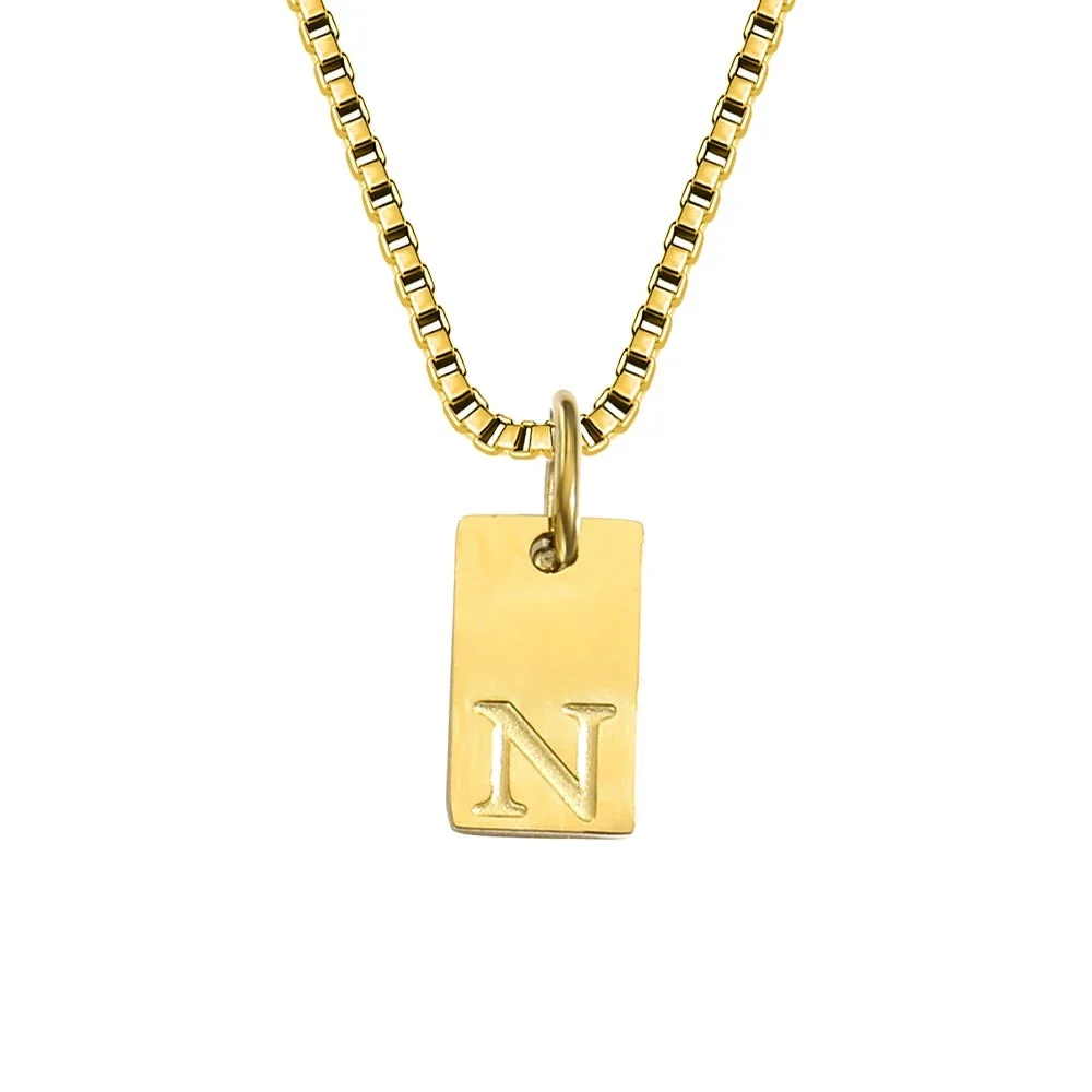 Dainty Initial Tag Necklace - Image 21