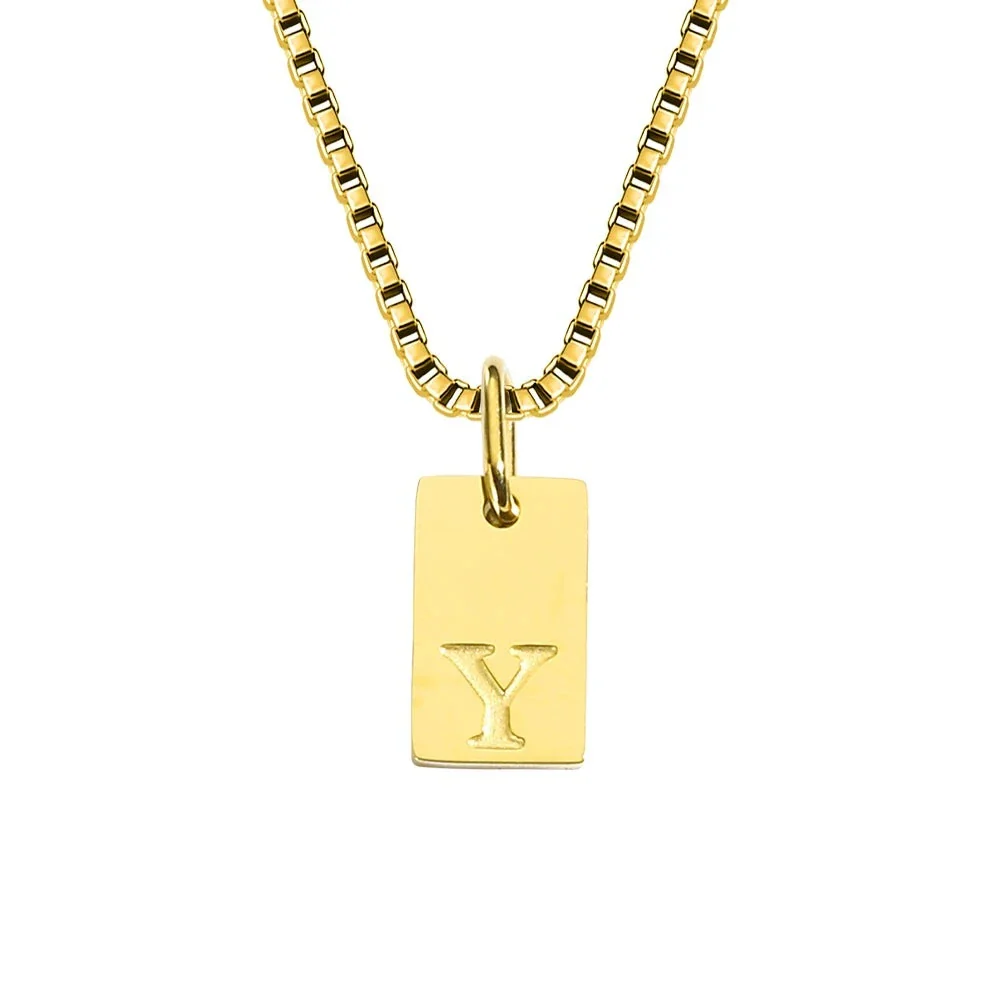 Dainty Initial Tag Necklace - Image 32