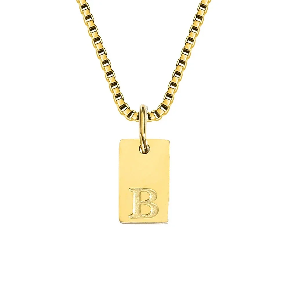 Dainty Initial Tag Necklace - Image 9