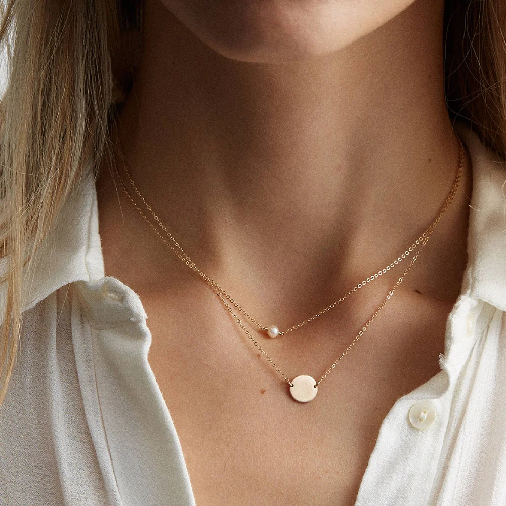 Dainty Single Pearl Necklace - Image 3