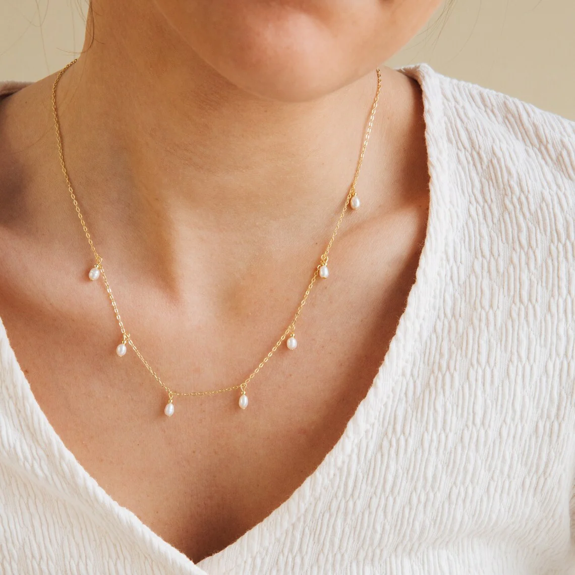 Lucky No. 7 Pearl Drop Necklace - Image 3