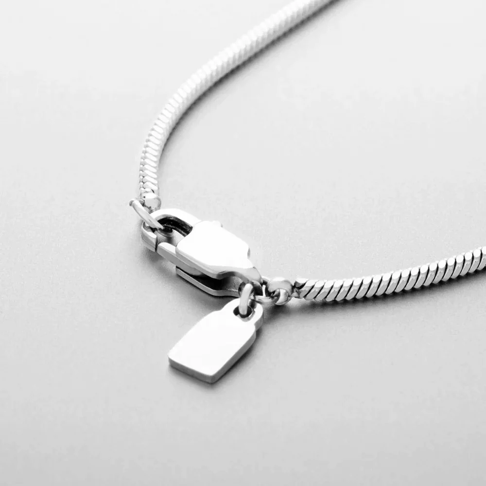 Mens Square Chain Necklace - Image 4