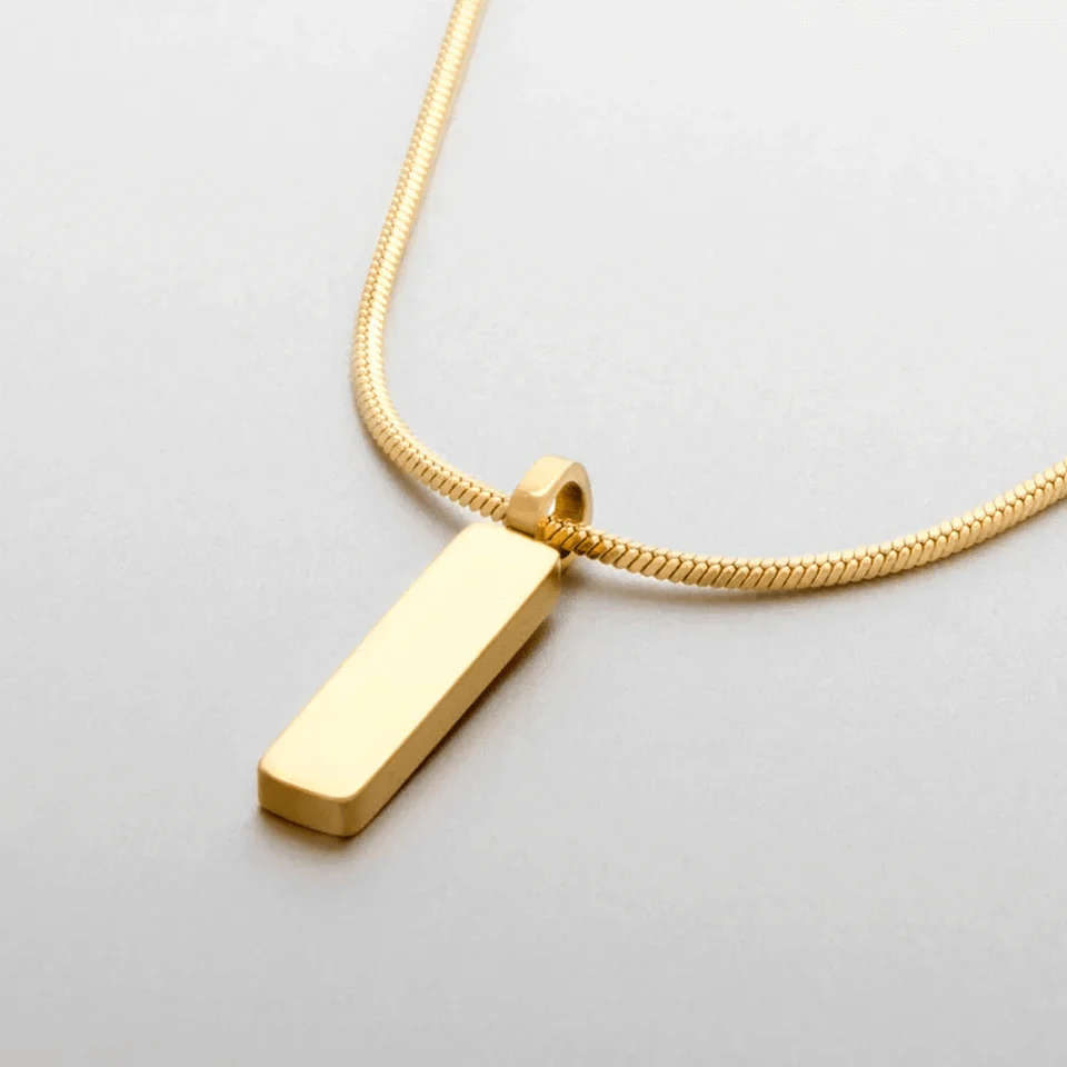 Mens Square Chain Pendant Necklace - Image 3