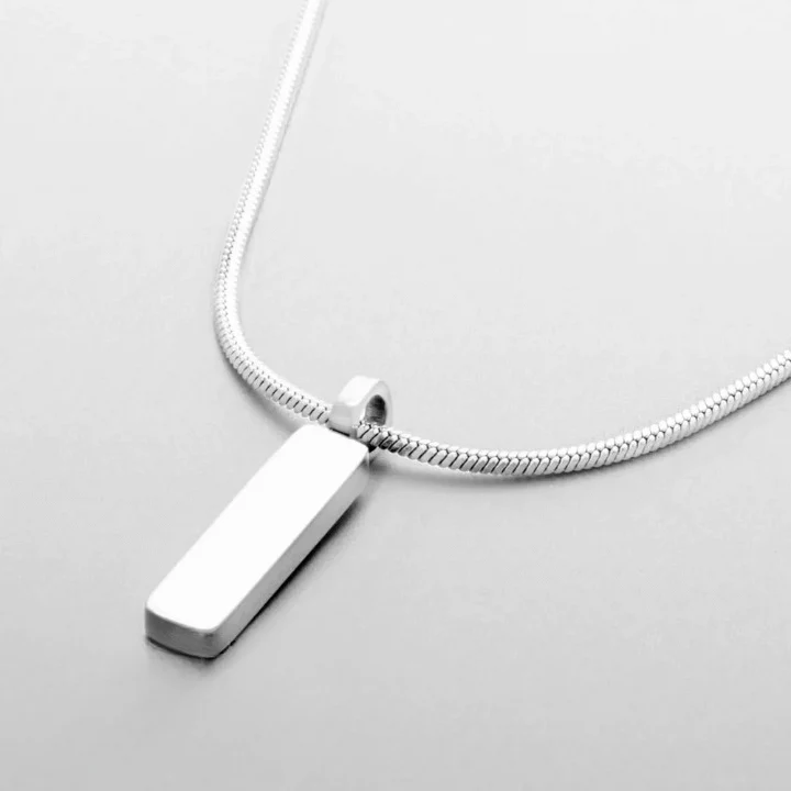 Mens Square Chain Pendant Necklace - Image 4