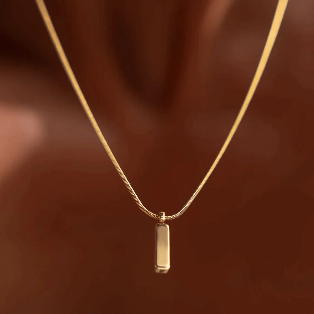 Mens Square Chain Pendant Necklace - Image 5