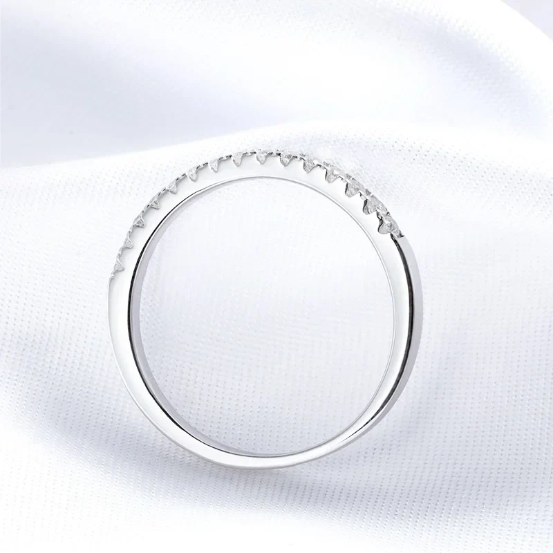 Moissanite 15 Stone Wedding Band Ring, 1.5mm - Image 4