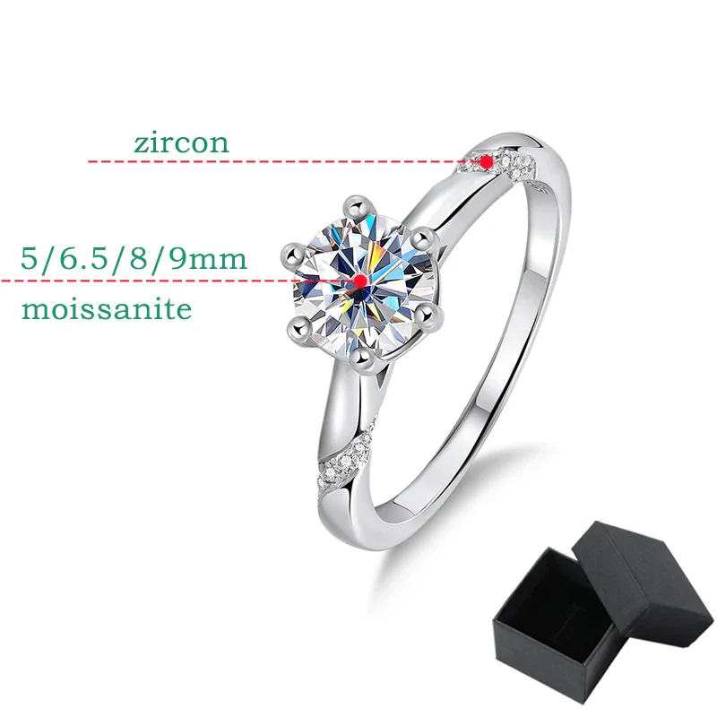 Moissanite Flower Style Round Cut Engagement Ring, 1 to 3 Carat - Image 5