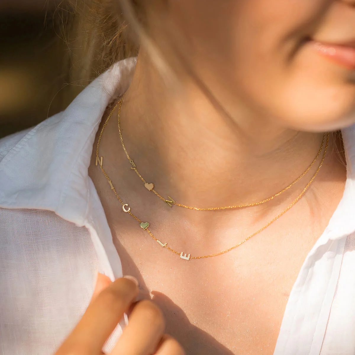 Custom Sideway Initial Necklace - Image 3