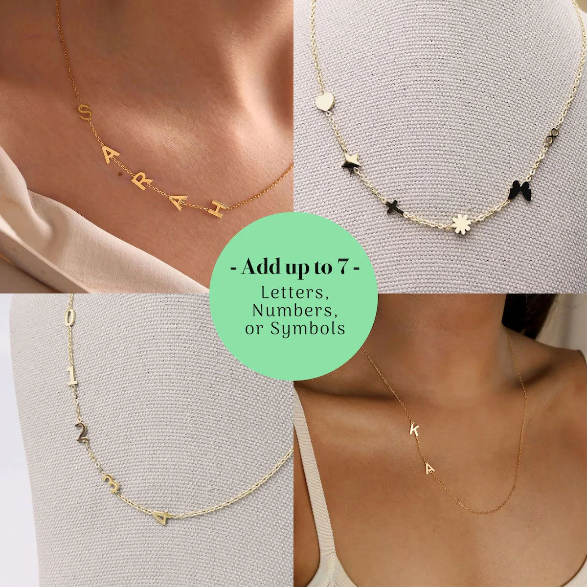 Custom Sideway Initial Necklace - Image 6