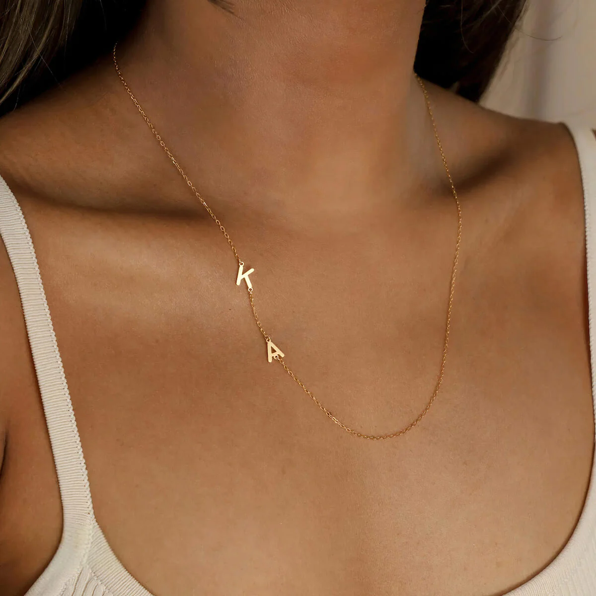 Custom Sideway Initial Necklace - Image 9