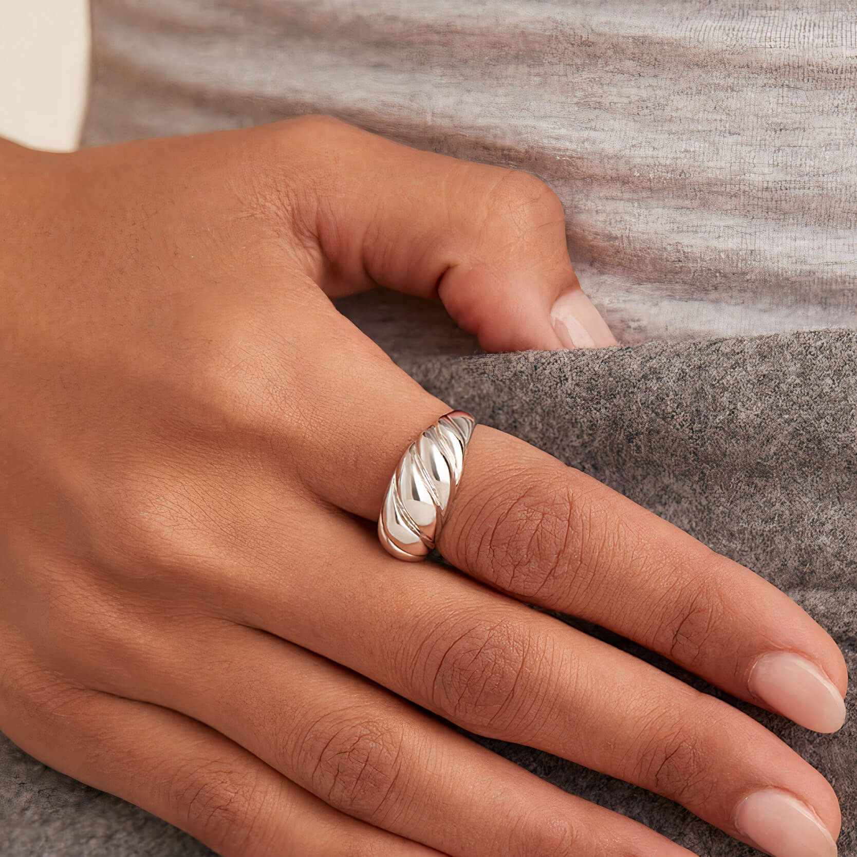 Twisted Croissant Ring - Image 3